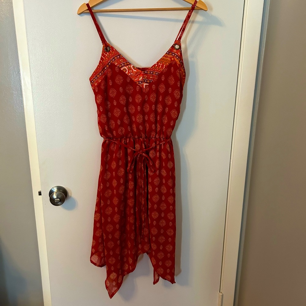 Orange Boho Sundress=Straight Fire